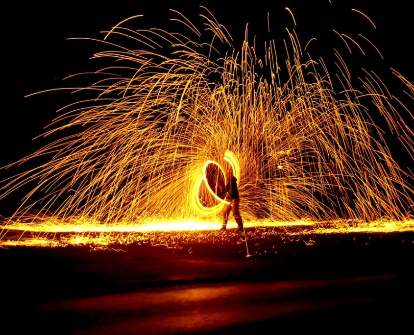 Finale der Feuershow